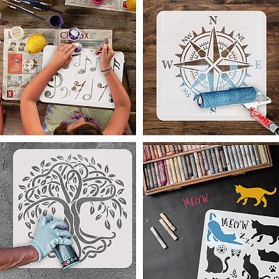 Plastic Reusable Drawing Painting Stencils Templates DIY-WH0202-299-1