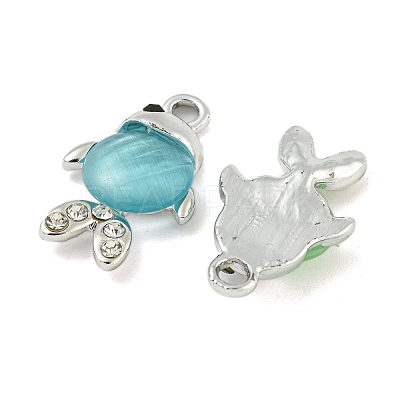 UV Plating Alloy Rhinestone Pendants FIND-M033-16P-1