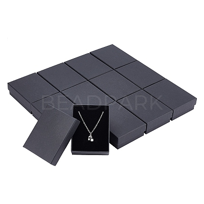 Kraft Cotton Filled Cardboard Paper Jewelry Set Boxes CBOX-R036-11B-1
