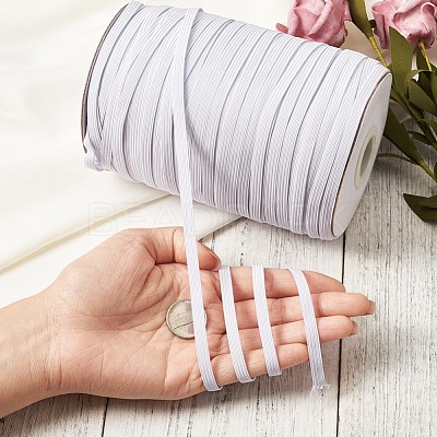 1/4 inch Flat Braided Elastic Rope Cord EC-R030-6mm-01-1