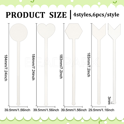 24Pcs 4 Style Transparent Acrylic Stirring Rods AJEW-FG0003-16-1