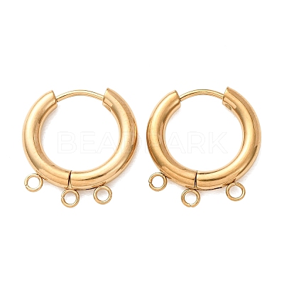 304 Stainless Steel Huggie Hoop Earring Findings STAS-D183-03F-G-1