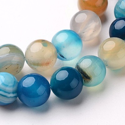 Natural Striped Agate/Banded Agate Beads Strands G-D845-01E-10mm-1