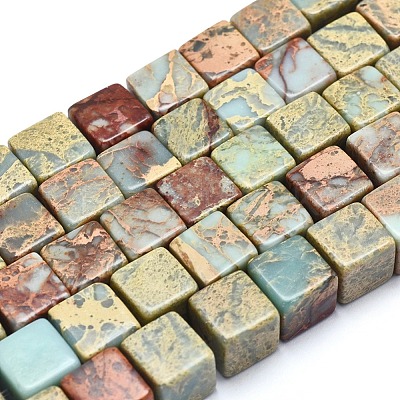 Natural Aqua Terra Jasper Beads Strands G-I213-01-10mm-1