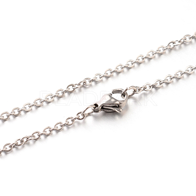 Tarnish Resistant 304 Stainless Steel Cable Chain Necklace Making NJEW-N0022-02P-1