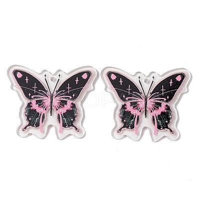 Transparent Printed Acrylic Pendants X-TACR-P005-02B-1