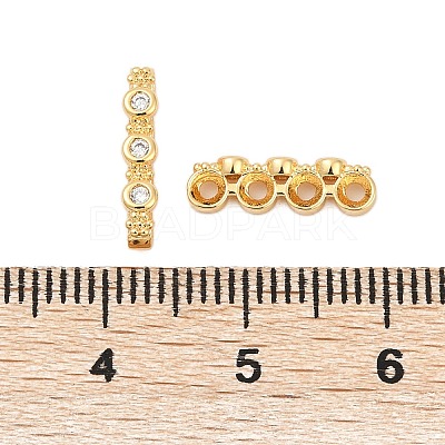 Brass Micro Pave Clear Cubic Zirconia Spacer Bars LS-KK-P302-26G-1