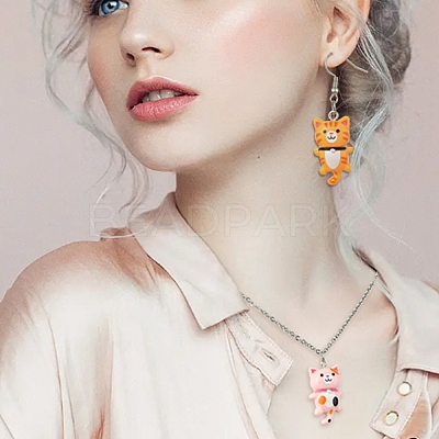 35Pcs 7 Colors Opaque Resin Kitten Pendants RESI-YW0001-73-1