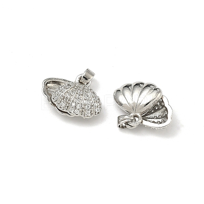 Brass Micro Pave Clear Cubic Zirconia Pendants KK-G557-30P-1