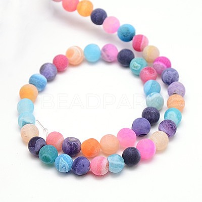 Natural Weathered Agate Beads Strands G-G589-6mm-09-1