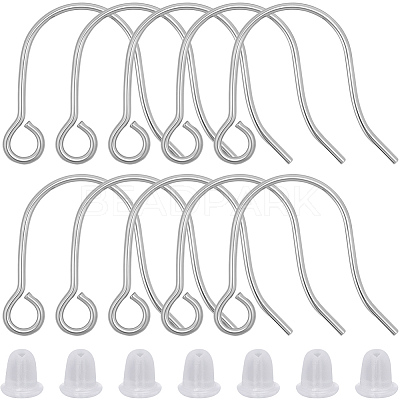 20Pcs 316 Surgical Stainless Steel Earring Hooks STAS-BBC0008-55P-1