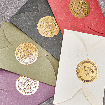 Plastic Self Adhesive Gold Foil Embossed Stickers DIY-WH0211-058-1