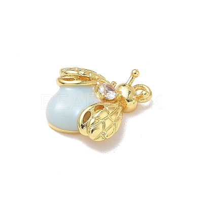 Brass Micro Pave Cubic Zirconia Pendants KK-Z128-04G-1