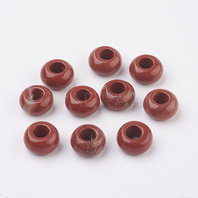Natural Red Jasper European Beads X-G-G740-14x8mm-04-1