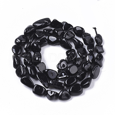 Natural Black Tourmaline Beads Strands G-S363-027-1