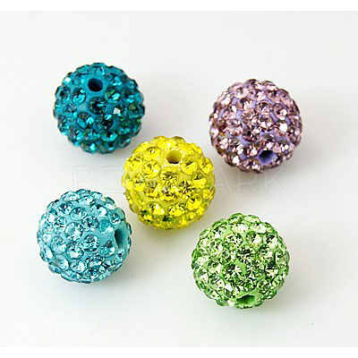 Polymer Clay Rhinestone Beads RB-H284-14MM-M-1