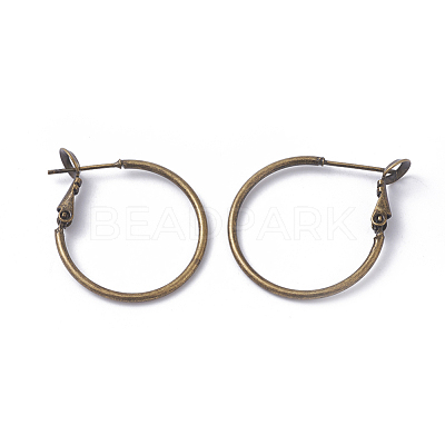 Brass Hoop Earrings KK-I665-26B-AB-1