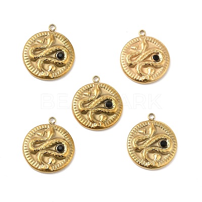 PVD Vacuum Plating 201 Stainless Steel with Rhinestone Pendants STAS-J401-VC1048-1