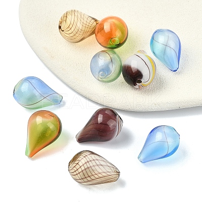 10Pcs 5 Styles Transparent Handmade Blown Glass Globe Beads GLAA-YW0005-75-1