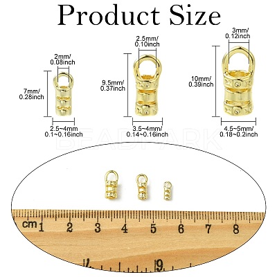 30Pcs 3 Styles Brass Cord End FIND-CJ0004-61-1
