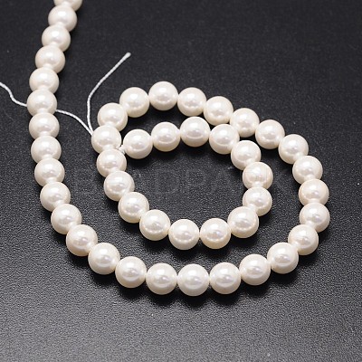 Shell Pearl Beads Strands X-BSHE-E008-4mm-12-1