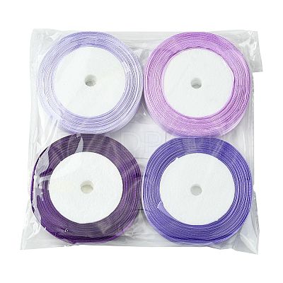 8Rolls 4 Colors Single Face Satin Ribbon OCOR-FS0001-10C-1