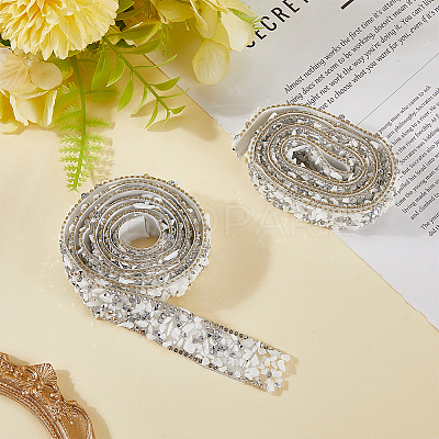 Resin Rhinestone Crystals Beaded Trim DIY-WH20050-05C-1