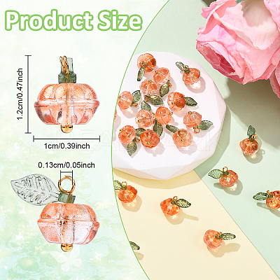 20Pcs Transparent Glass Charms PALLOY-YW00094-1