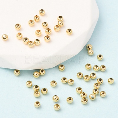Brass Round Spacer Beads PALLOY-M029-03G-1