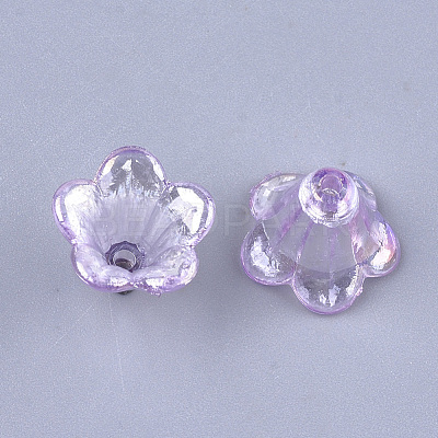 Transparent Acrylic Bead Caps TACR-T007-04E-1