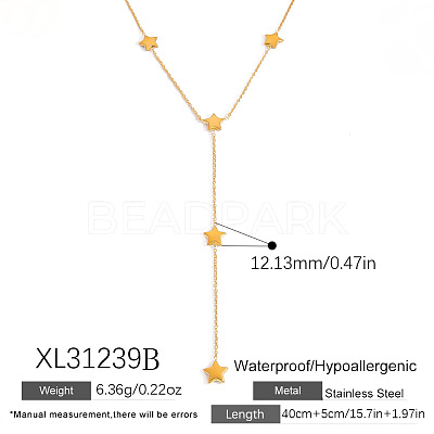 316L Surgical Stainless Steel Y Tassel Necklaces for Women FS-WGE9B28-19-1