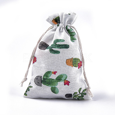 Polycotton(Polyester Cotton) Packing Pouches Drawstring Bags ABAG-T007-02L-1