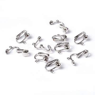 Iron Clip-on Earring Findings for Non-Pierced Ears X-EC141-NF-1