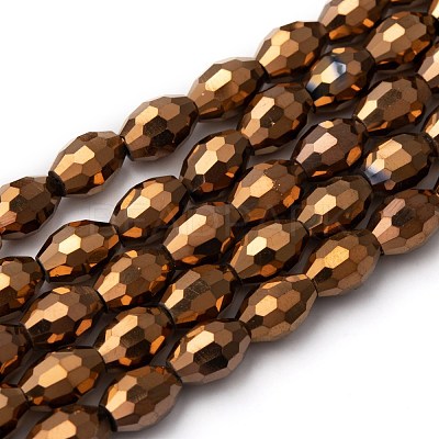 Electroplate Glass Beads X-GC881Y-4-1