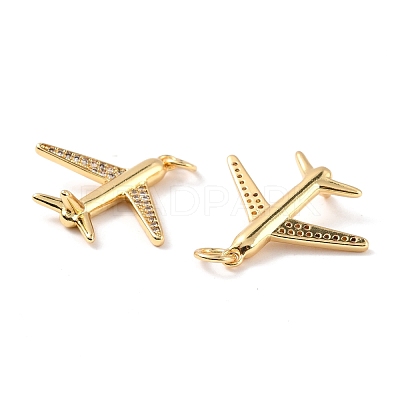 Rack Plating Brass Micro Pave Cubic Zirconia Pendants KK-B054-02-1