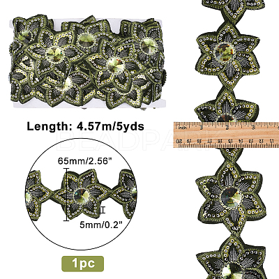 Iron on/Sew on Ethnic Style Embroidery Flower Polyester Lace Ribbons OCOR-WH0060-47A-1