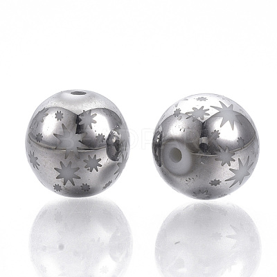 Christmas Electroplate Glass Beads X-EGLA-R113-07B-1