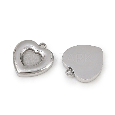 304 Stainless Steel Pendant Cabochon Settings STAS-L022-533P-1