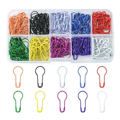 300Pcs 10 Colors Spray Painted Iron Calabash Pins IFIN-YW0001-83-1