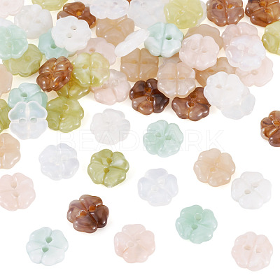 70Pcs 7 Colors Resin Buttons BUTT-TA0001-42-1