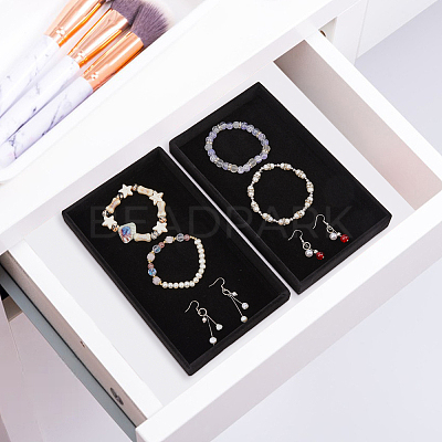Rectangle Velvet Jewelry Display Trays for Rings ODIS-WH0113-14A-1