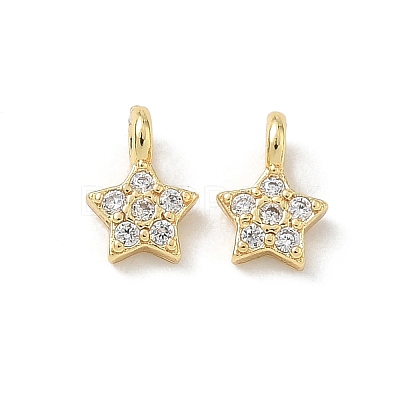 Brass Micro Pave Clear Cubic Zirconia Charms CU-CBA9FFD-04G-1