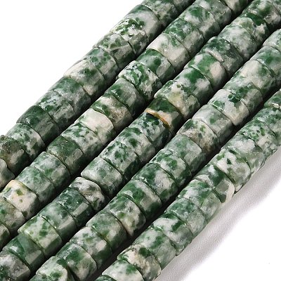 Natural Green Spot Jasper Beads Strands G-M420-A18-01-1