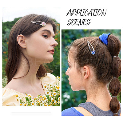 15Pcs 3 Styles 304 Stainless Steel Snap Hair Clip Finding STAS-TA0006-49-1