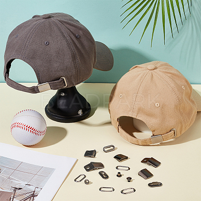 40Sets Iron Baseball Hat Cap Buckle Strap Clasp Clip Kit FIND-BC0014-10B-1