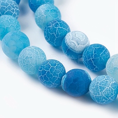 Natural Crackle Agate Beads Strands G-G055-8mm-2-1