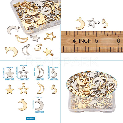 304 Stainless Steel Pendants STAS-PJ0001-07-1