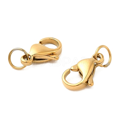 Ion Plating(IP) 304 Stainless Steel Lobster Claw Clasps STAS-AB11-G-02-1