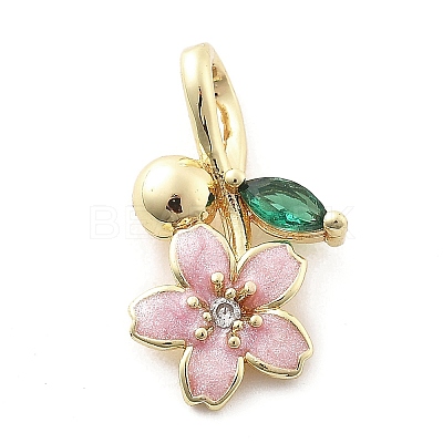 Brass Micro Pave Cubic Zirconia Pendants X-KK-Q029-03G-1