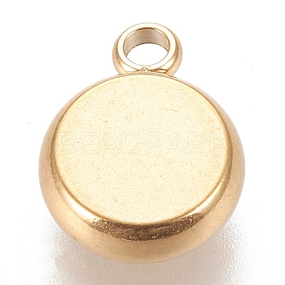Ion Plating(IP) 304 Stainless Steel Pendant Cabochon Settings X-STAS-K202-03B-G-1